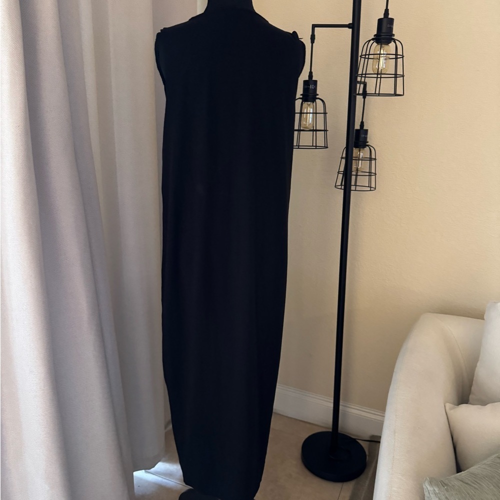 Eileen Fisher Long Jersey Tank Dress Black Size XS Sleeveless - Picture 4 of 6